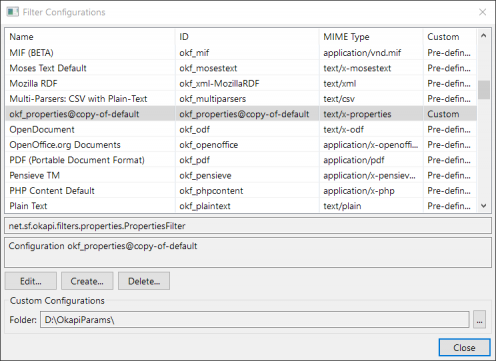 How to edit Filter and Steps Parameters using GUI - Okapi Framework