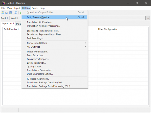 How to edit Filter and Steps Parameters using GUI - Okapi Framework